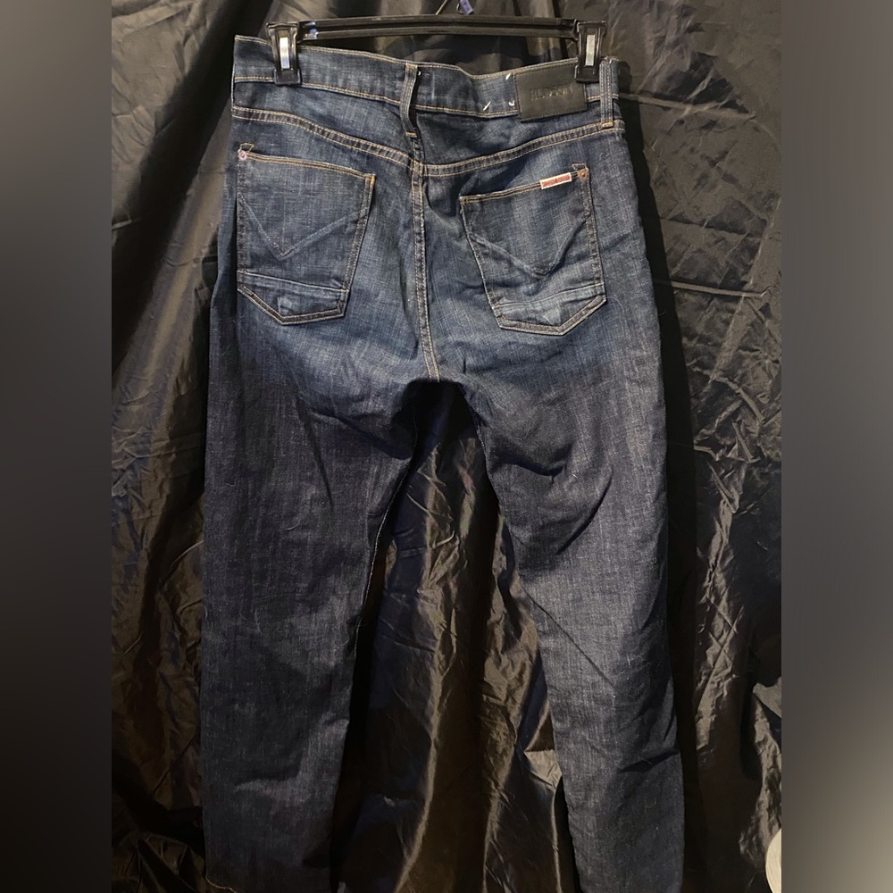 Hudson Jeans Mens 33 faded blue Button Fly Byron Five Pocket Straight St…
